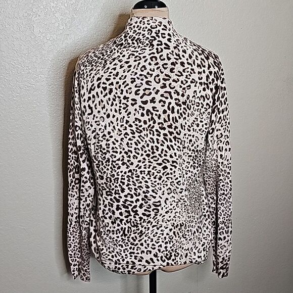 NWT Vertigo Paris XL Jewel Neckline Leopard mockneck sweater - Picture 4 of 8